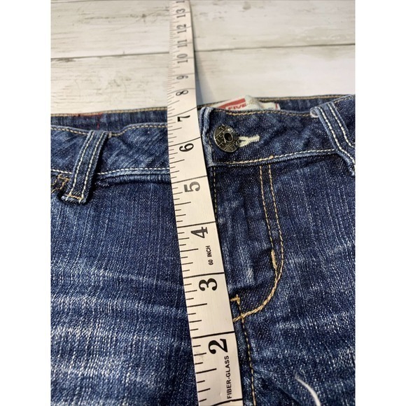 T Five Denim Y2K Low Rise Short Shorts Raw Hem Hipster Jean Sz 7 30 In Waist - Picture 6 of 7